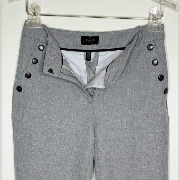 White House Black Market The Boot Gray SailorTrousers Long Fit Size 00L Workwear - Picture 3 of 9